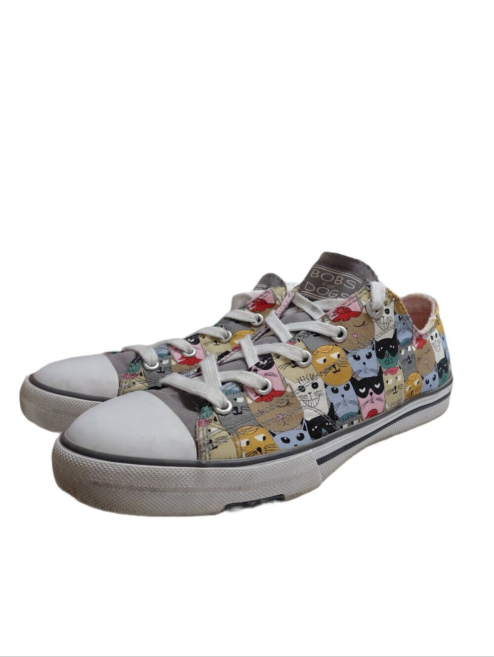 Skechers Kitty BOBS Utopiah Clever Cats Low-Top Sneakers with Cat Print Size 9